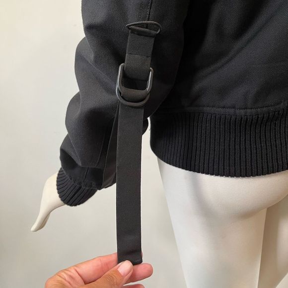 HELMUT LANG 2003 Re-Edition Black Bondage Strap Cotton Blend Bomber- Men’s M - Picture 7 of 10